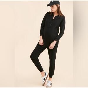 HATCH Adalyn Maternity Jumpsuit in Washed Black Size 2